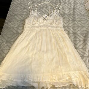 Listicle White Flowy Mini Dress